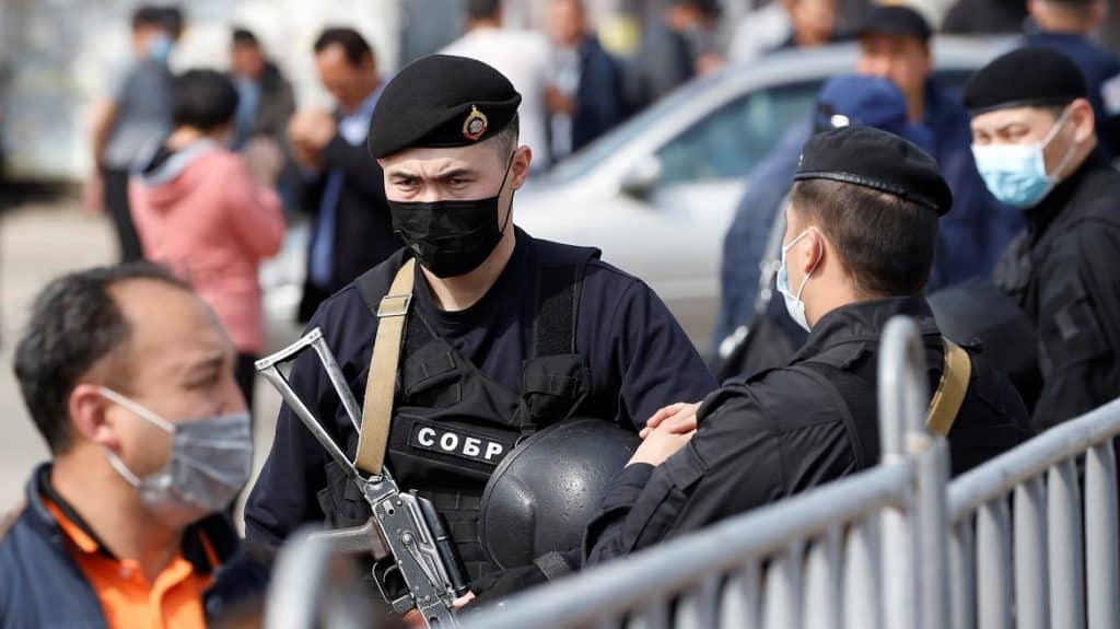 Kazakh law enforcement officers