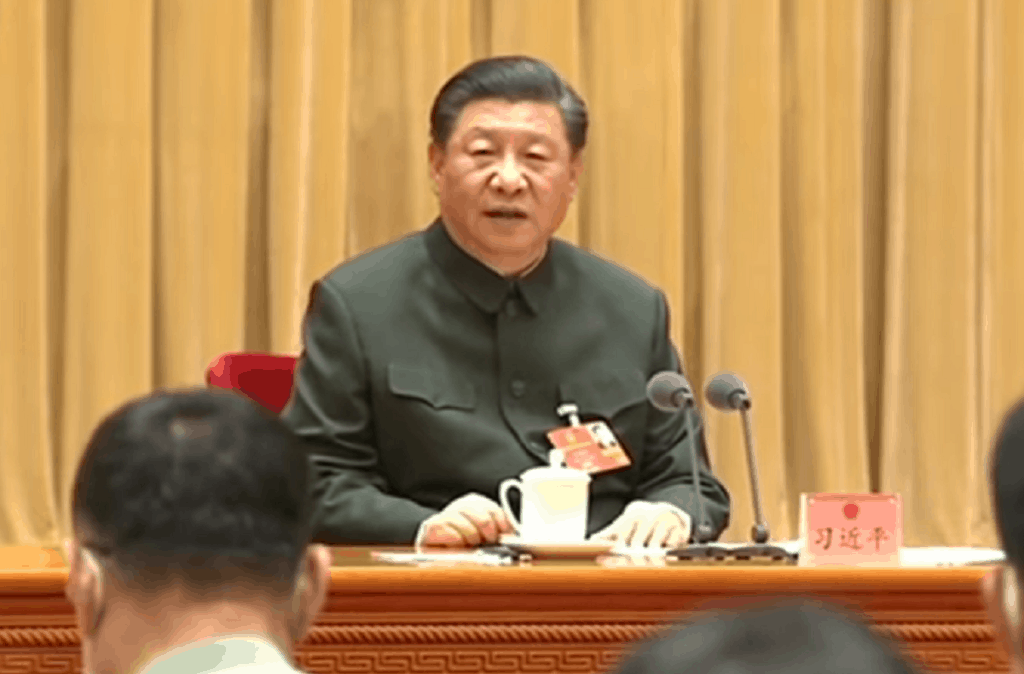 Xi Jinping, attending the plenary meeting of the delegation of the People's Liberation Army and the Armed Police Force