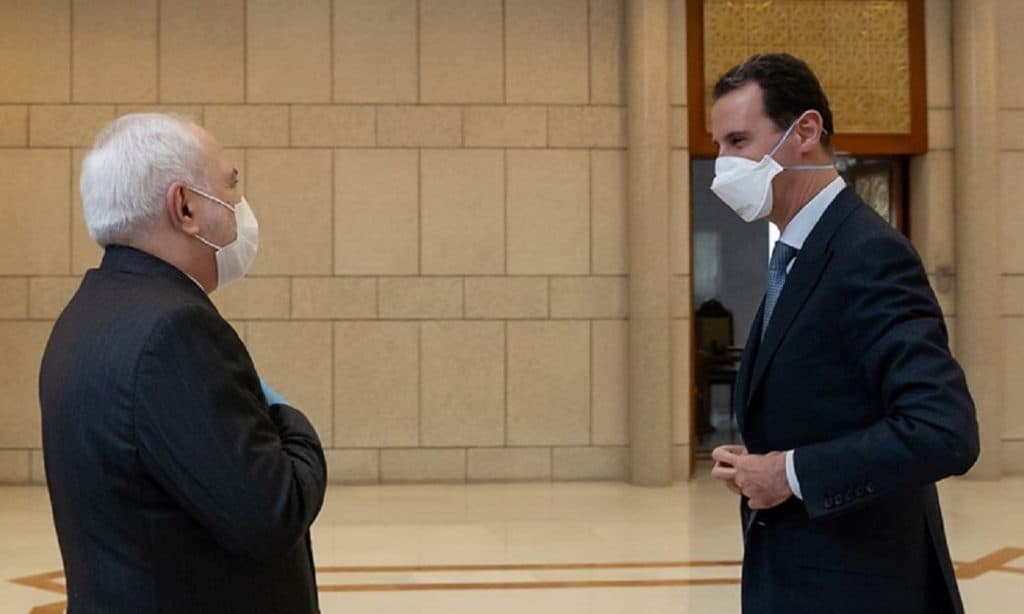 President of the Syrian regime Bashar al-Assad meets with Iranian Foreign Minister Mohammad Javad Zarif