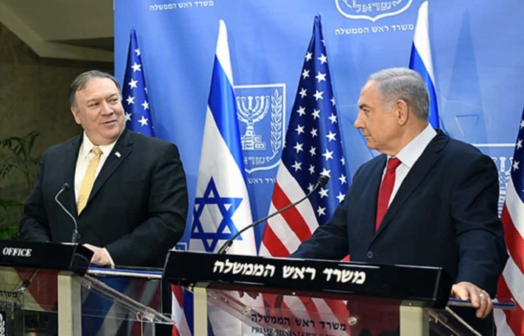 U.S. Secretary of State Michael Pompeo meeting with the Israeli Prime Minister in Jerusalem