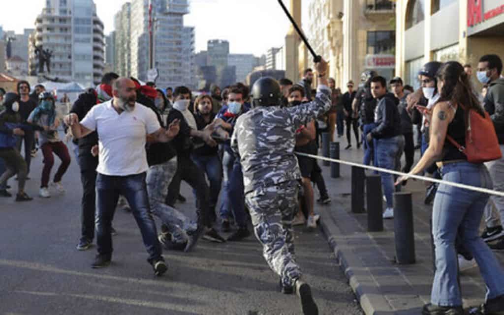 Protesters in Beirut