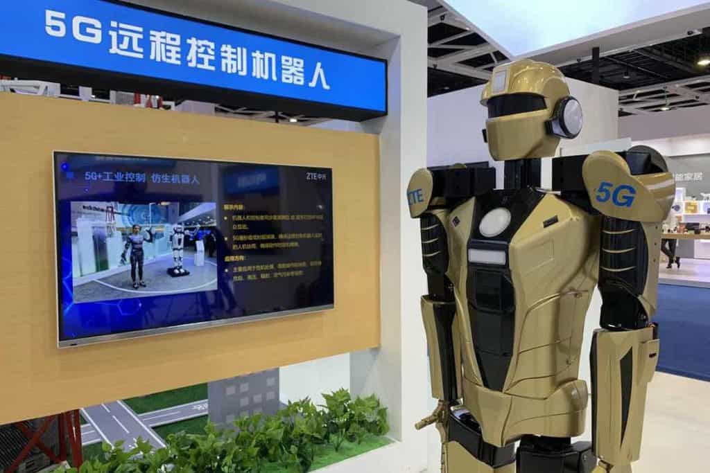 5G-enabled motion-controlled humanoid robot developed by Roborn Dynamics Ltd. PHOTO: China Daily/Asia News Network
