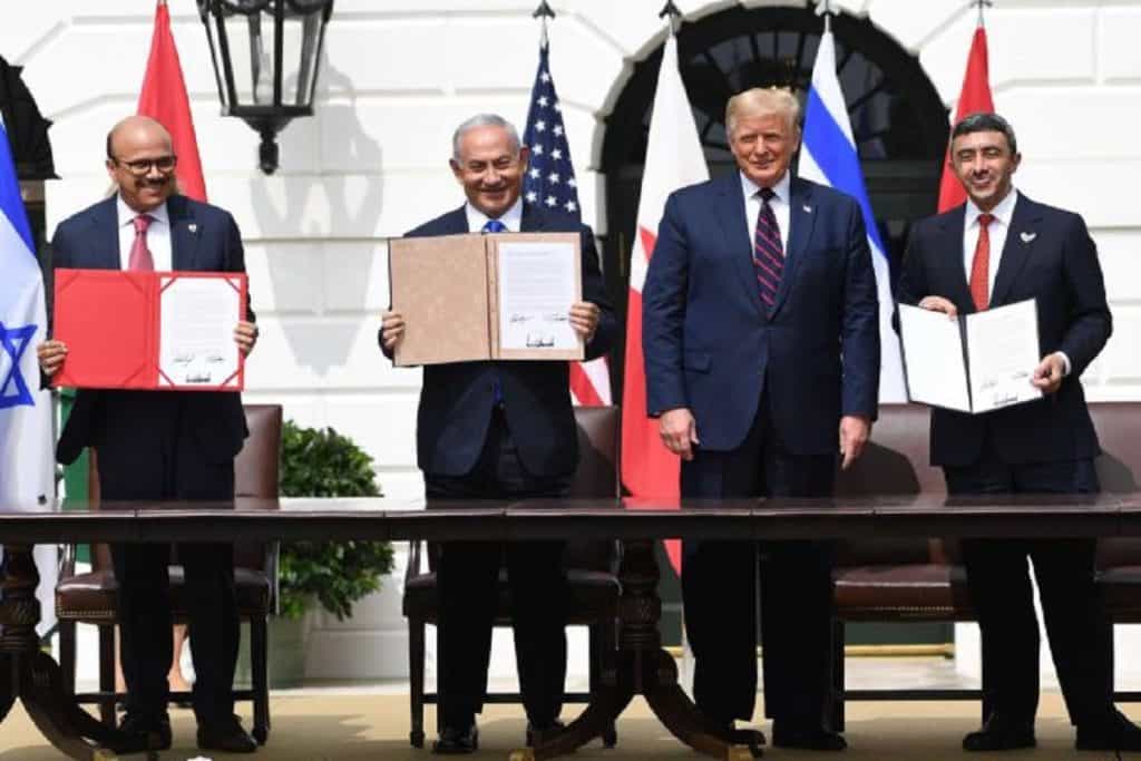 El presidente Trump preside la firma del Acuerdo de Paz de Oriente Medio entre Israel, Emiratos Árabes Unidos y Bahréin