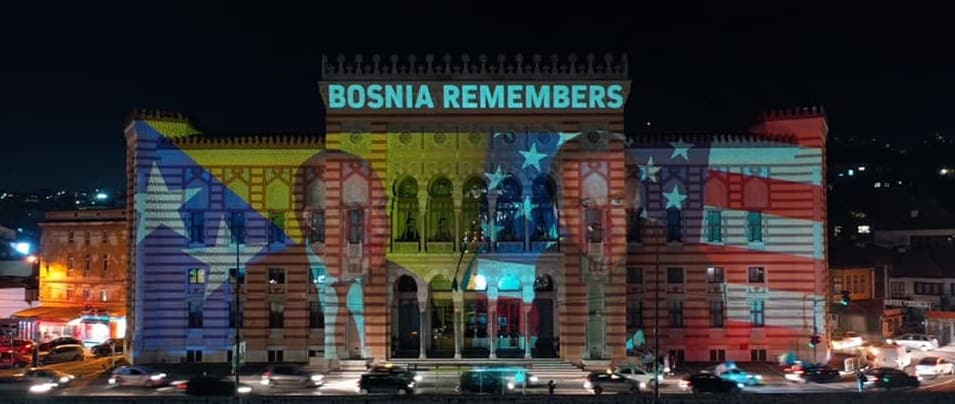 Citizens and the city hall of Sarajevo, the capital of Bosnia and Herzegovina, celebrating President-elect Joe Biden’s victory in US elections.
