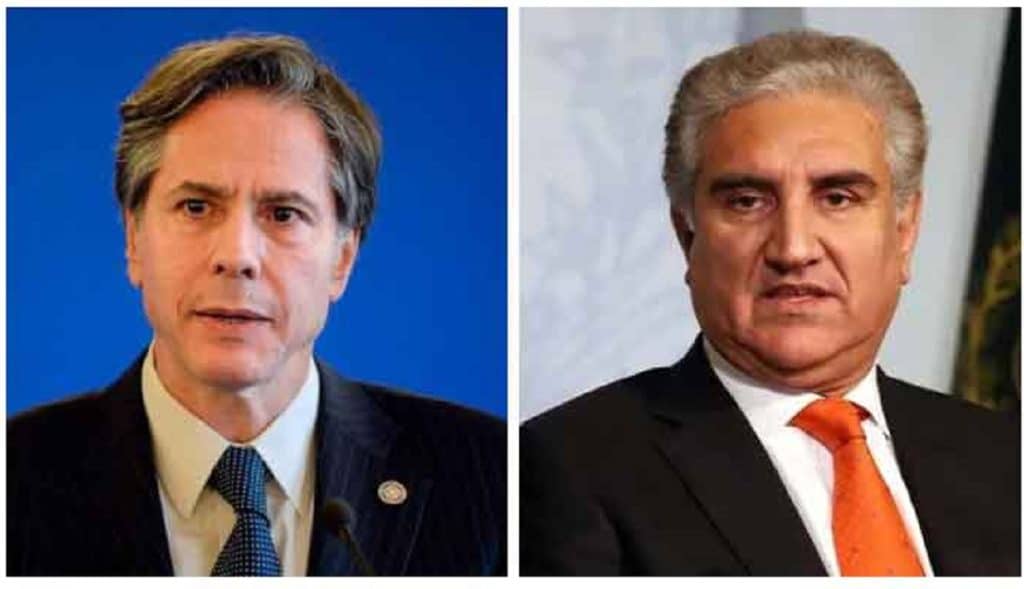 US Secretary of State Antony J. Blinken and Foreign Minister Shah Mehmood Qureshi.