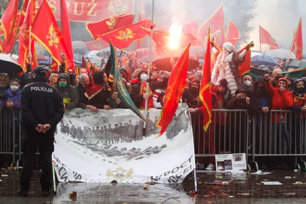Pro Montenegro protesters