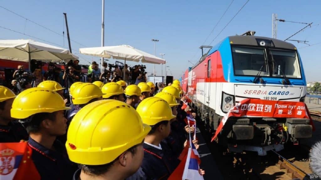 Chinese block train arrived in Serbia. It delivered equipment to be used by Chinese workers for the construction of the Budapest – Belgrade high-speed railway.