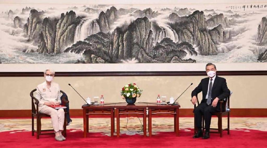 China's Vice Foreign Minister Xie Feng talked with visiting U.S. Deputy Secretary of State Wendy Sherman in north China's Tianjin