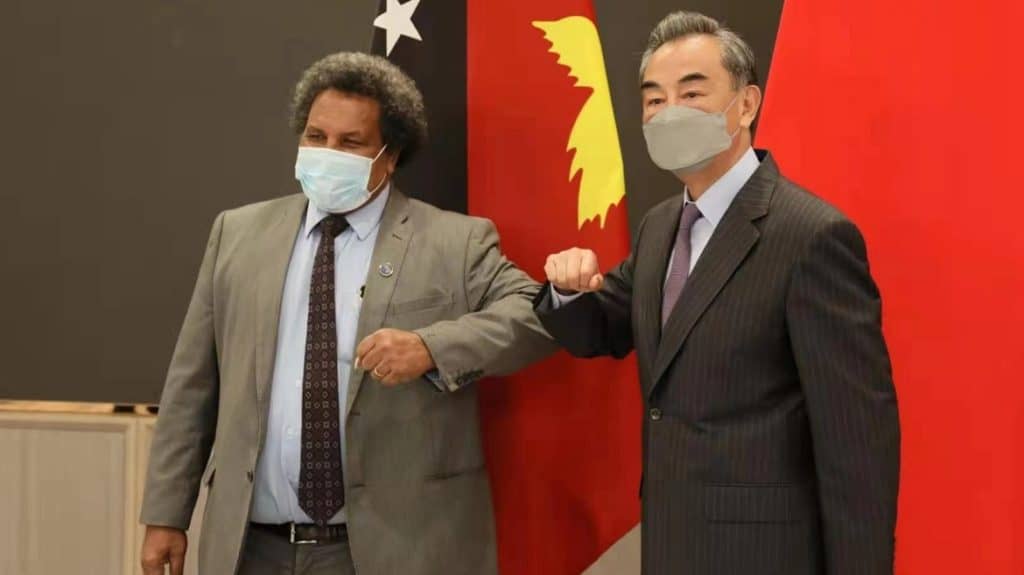 Chinese State Councilor and Foreign Minister Wang Yi meets with Papua New Guinea's Minister of Foreign Affairs and International Trade Soroi Eoe in Guiyang, capital of southwest China's Guizhou Province, June 3, 2021. /Chinese Foreign Ministry