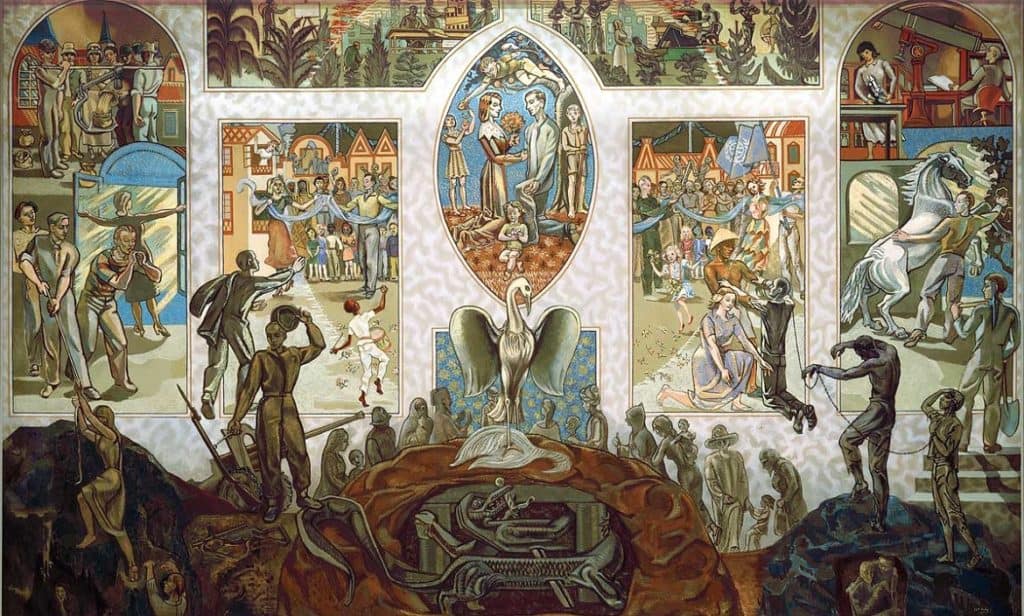 El mural del Consejo de Seguridad de las Naciones Unidas, de Per Krohg (1952)