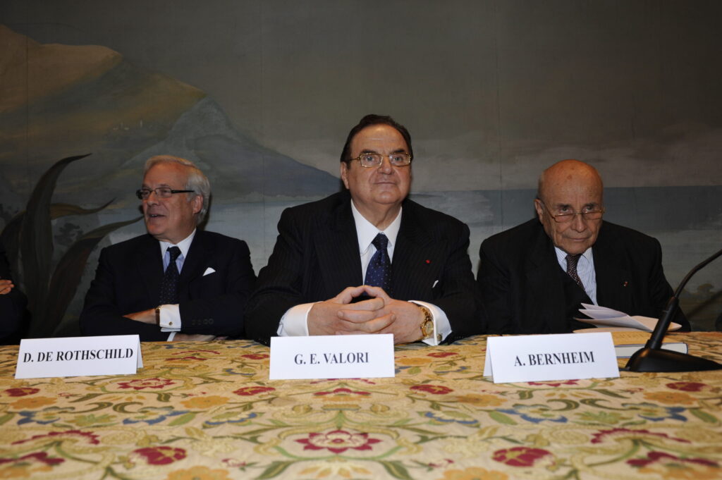 Giancarlo Elia Valori with David De Rothschild and  Antoine Bernheim
