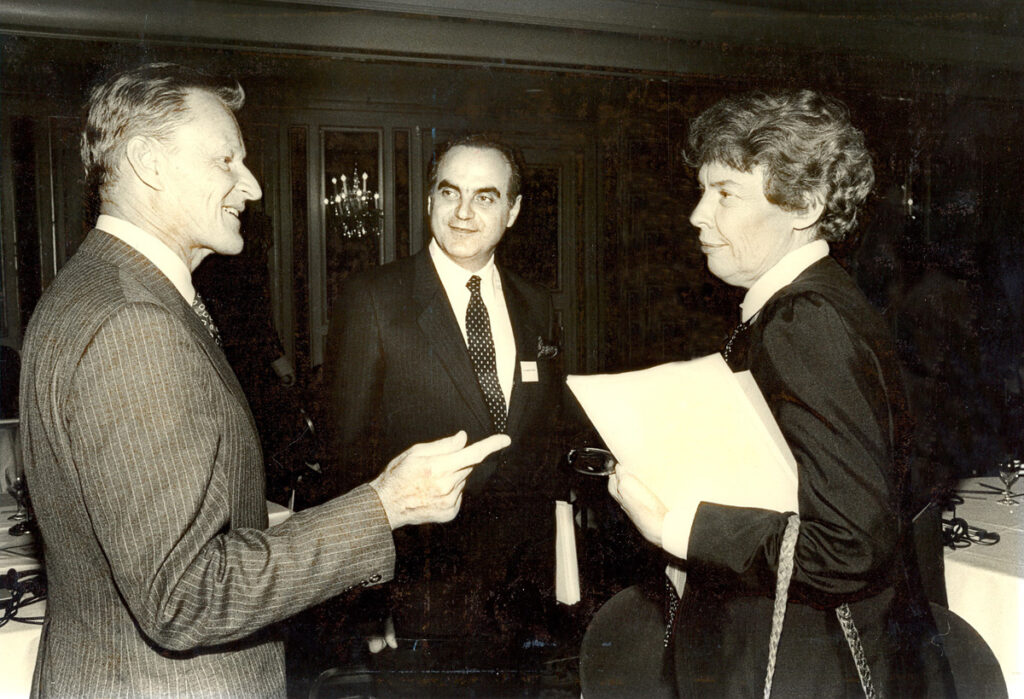 Giancarlo Elia Valori with Zbigniew  Brzezinski  e Jeane Kirkpatrik