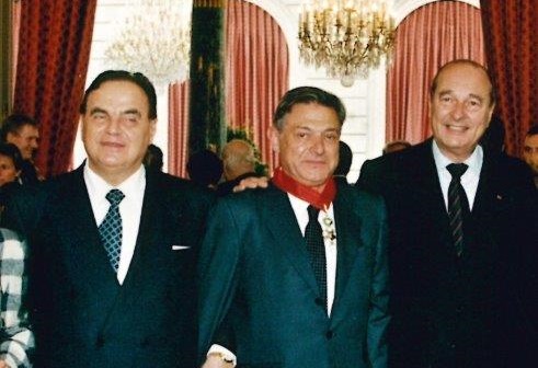 Giancarlo Elia Valori  with Jacques Chirac and Bernard Esambert